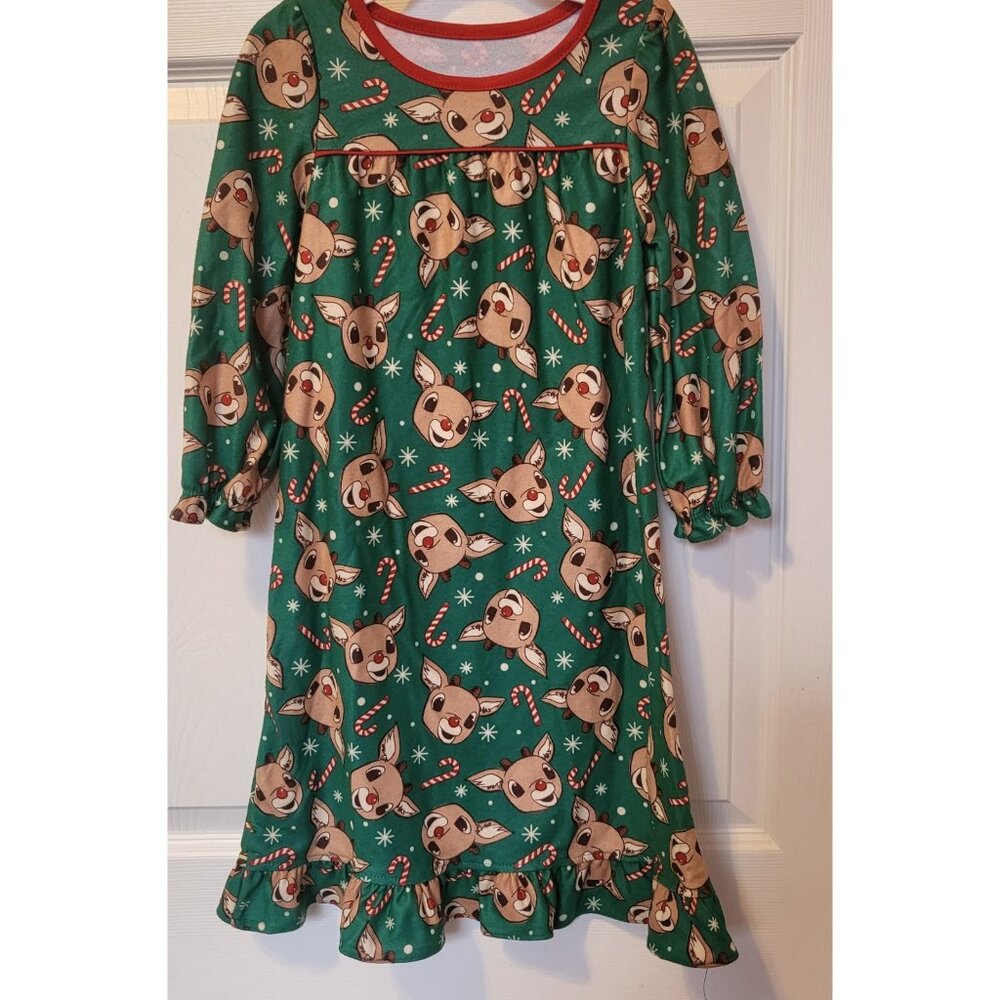 Rudolph the Red Nosed Reindeer Girl's Nightgown Christmas Pajamas Size 3T